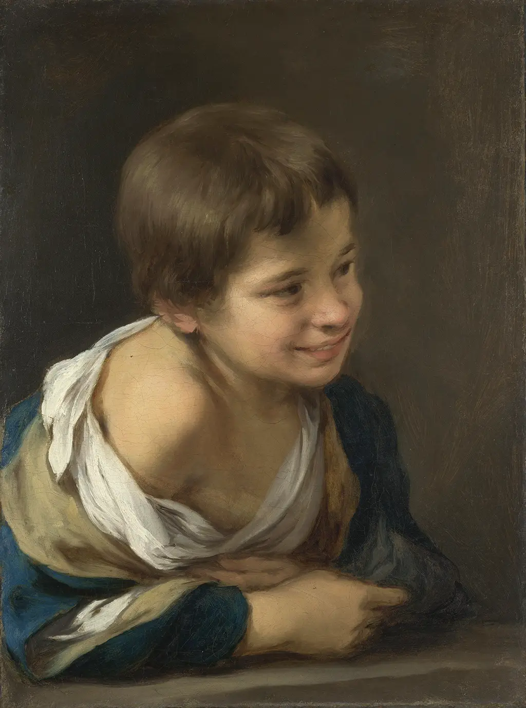 A Peasant Boy Leaning on a Sill in Detail Bartolome Esteban Murillo